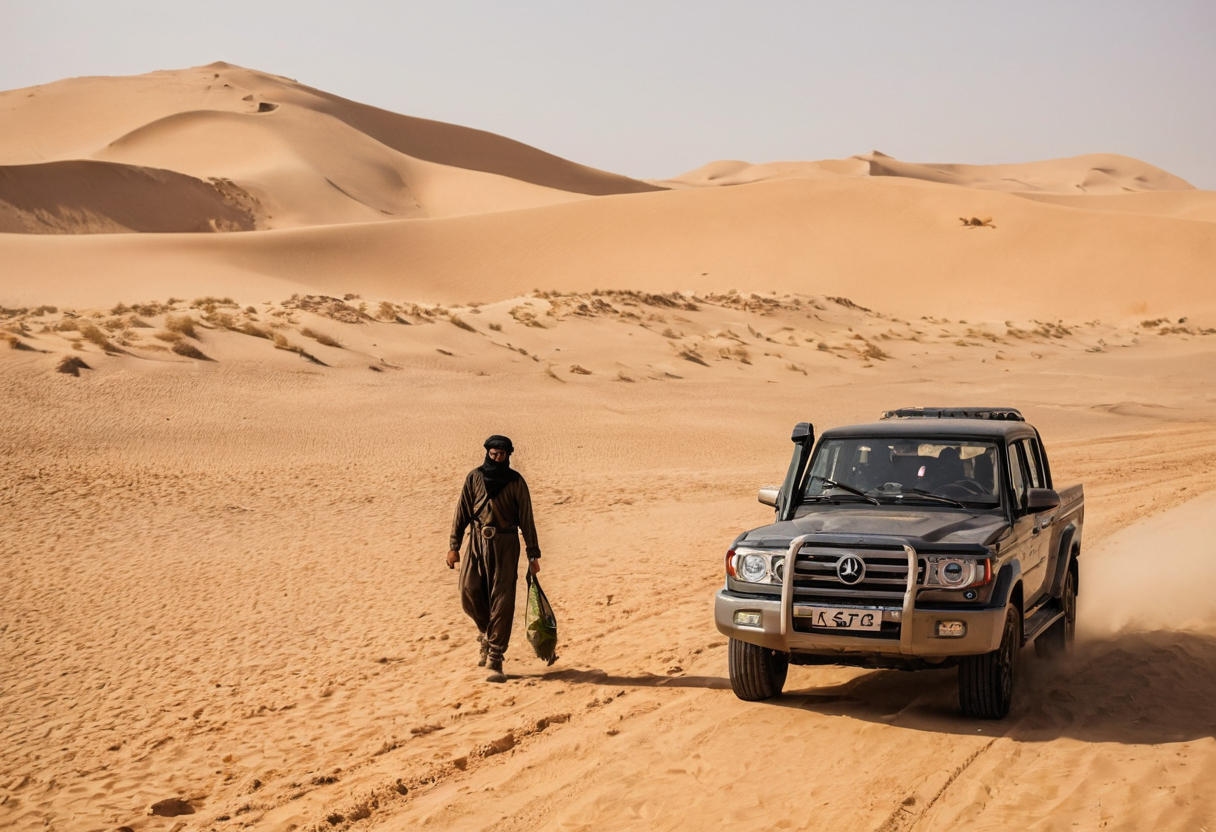 How should a hotel desk validate and hand off a Dubai desert safari pickup travel planning visual